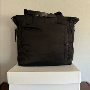 All Saints Expandable Black Tote Bag